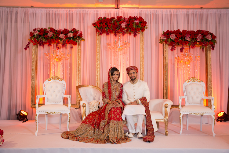 indian wedding, hyatt regency westlake, red and gold wedding, muslim wedding